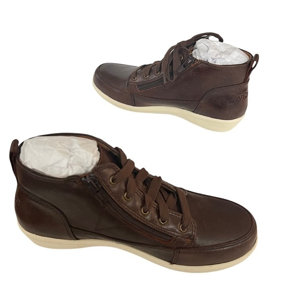 VIONIC Shawna Brown Leather High Top Sneaker Bootie Size 5 NEW $150 - Picture 4 of 8